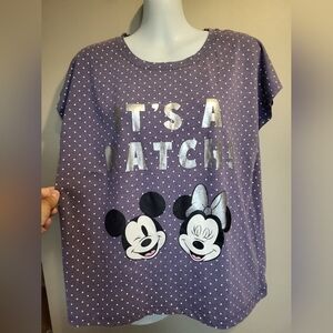 Disney  Purple Tee with Silver Details, Size Medium